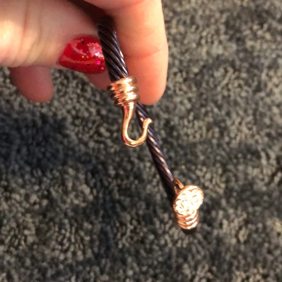 Chocolate rose gold tone sparkle CZ chips bracelet - Picture 6 of 8